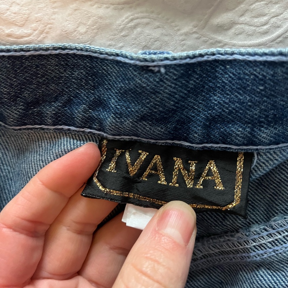Ivana Women's Blue Jeans with Patterned Waist size 18 - Picture 7 of 10